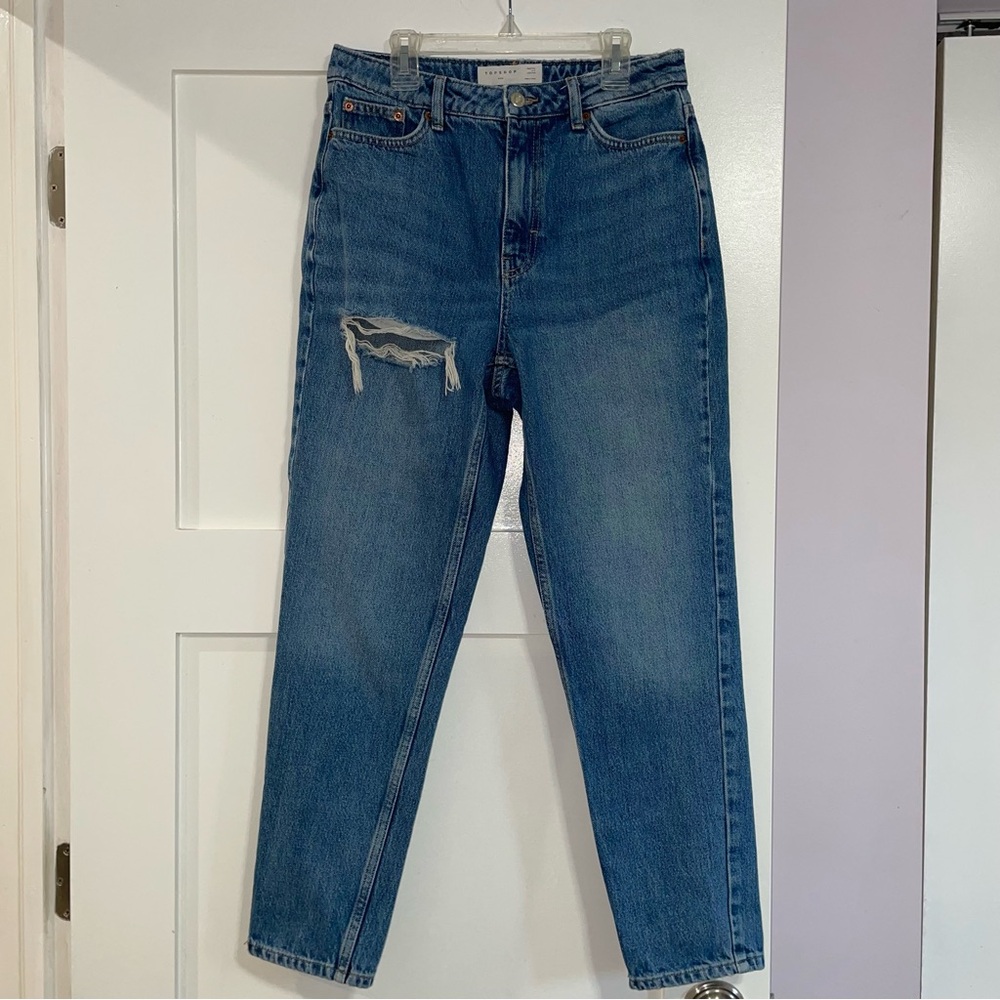 Topshop High Rise Blue Jeans
